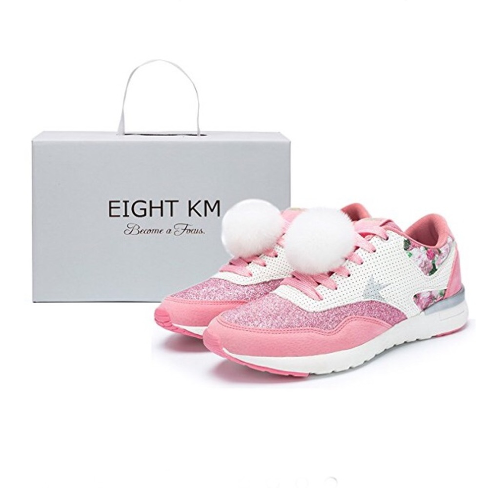 Pink Floral Glitter Sneaker